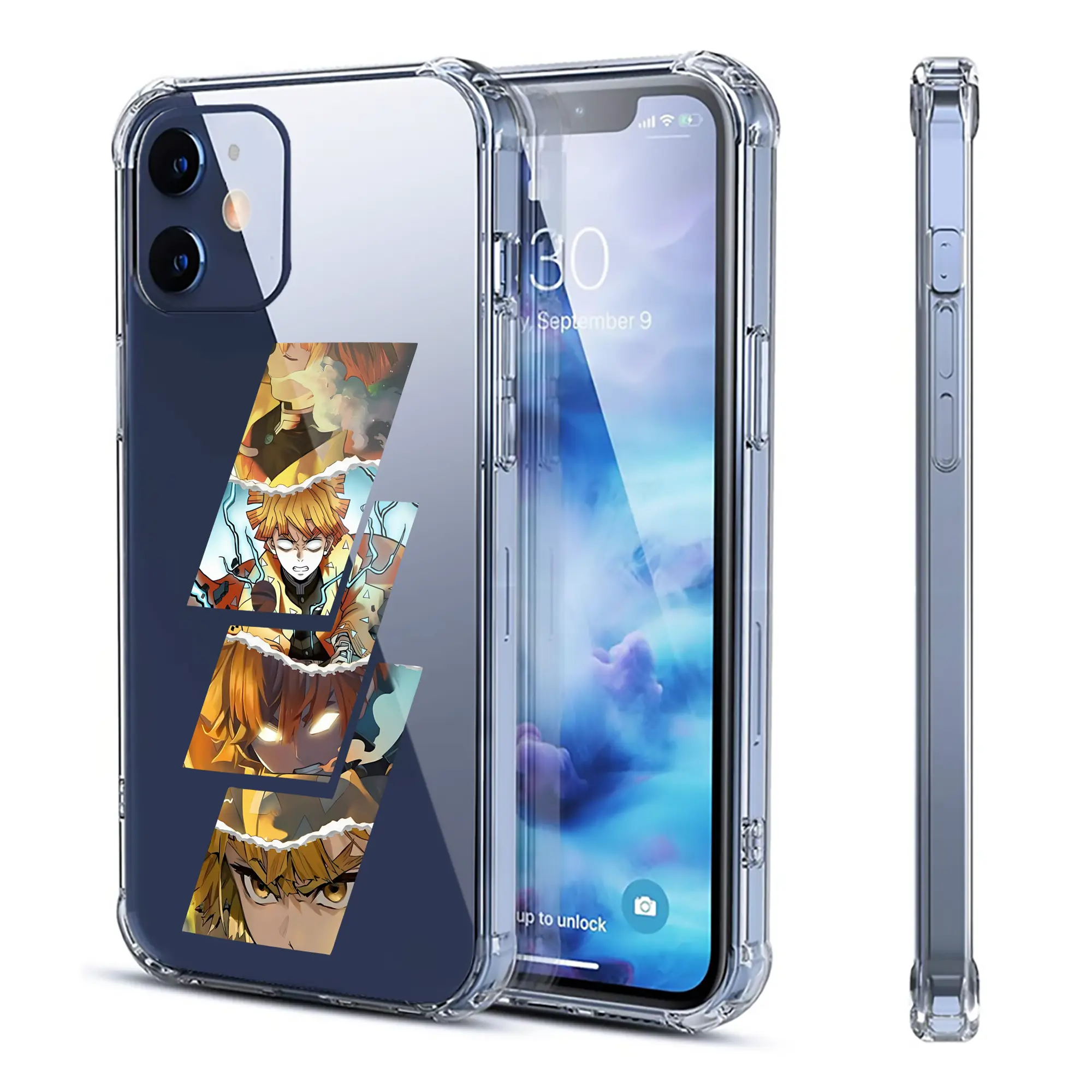 鬼滅の刃 グッズ,我妻 善逸 - IPhone 12シリーズ対応 ・ 透明スマホケース ・ クリアソフトケース ・ TPU素材 ・ 耐衝撃 ・ 高密着 ・ 防汚 防指紋 ・ 簡単着脱